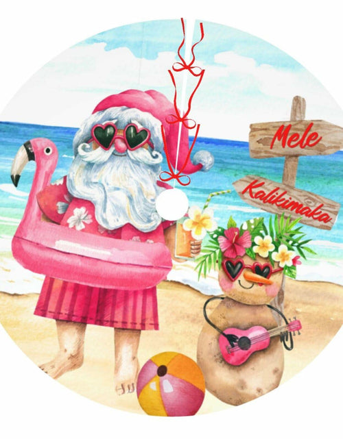 Load image into Gallery viewer, Mele Kalikimaka 36" Christmas Tree Skirt Soft Holiday Decor Xmas
