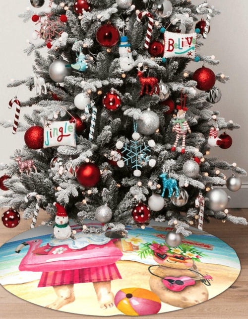 Load image into Gallery viewer, Mele Kalikimaka 36" Christmas Tree Skirt Soft Holiday Decor Xmas
