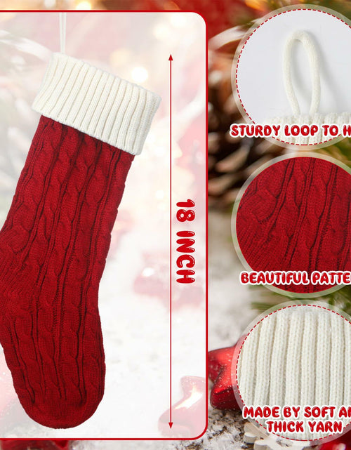 Load image into Gallery viewer, Geyoga 6 Pcs Dog Christmas Stocking Red White Knitted 18in Large Set
