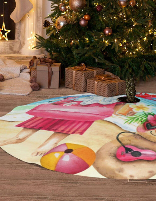 Load image into Gallery viewer, Mele Kalikimaka 36" Christmas Tree Skirt Soft Holiday Decor Xmas
