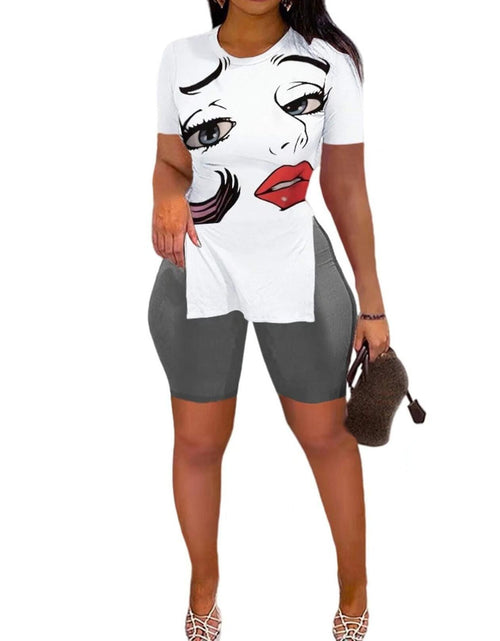 Load image into Gallery viewer, MRSYVES 2PC White Pullover &amp; Leggings Set Short Sleeve Size S
