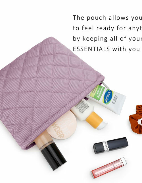 Load image into Gallery viewer, E-Tree Makeup Organizer Bag Soft-sided Zippered Pouch Purple
