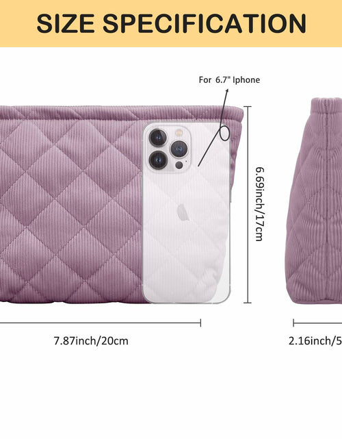 Load image into Gallery viewer, E-Tree Makeup Organizer Bag Soft-sided Zippered Pouch Purple
