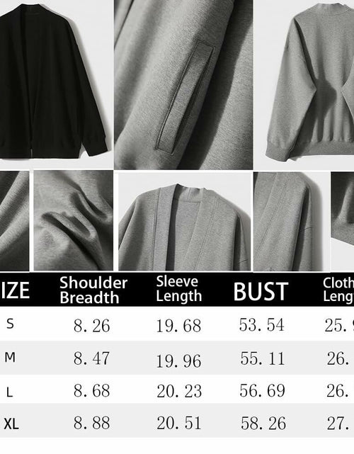 Load image into Gallery viewer, LICOBOD Women's Lightweight Cotton Open Front Hoodie Coat Black, Size L
