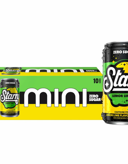 Load image into Gallery viewer, BestBy02/25 Starry Zero Sugar Lemon Lime Soda Caffeine Free Mini Cans 7.5oz 10pk
