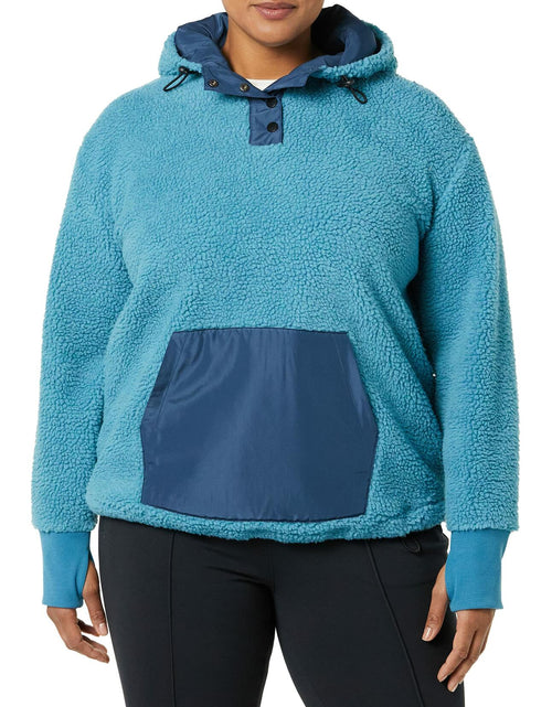 Load image into Gallery viewer, Amazon Essentials Women's Teddy Fleece Hoodie Jacket Teal Blue Size 1X
