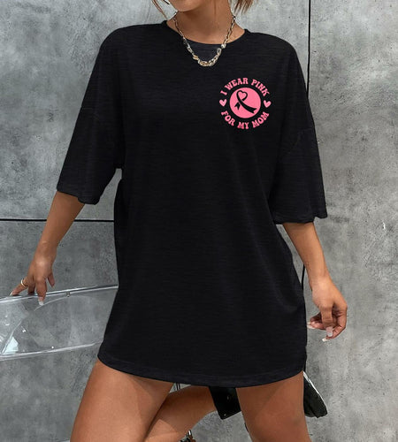 FASHGL I Wear Pink for My Mom Breast Cancer Awareness T-Shirt Pink Size XL