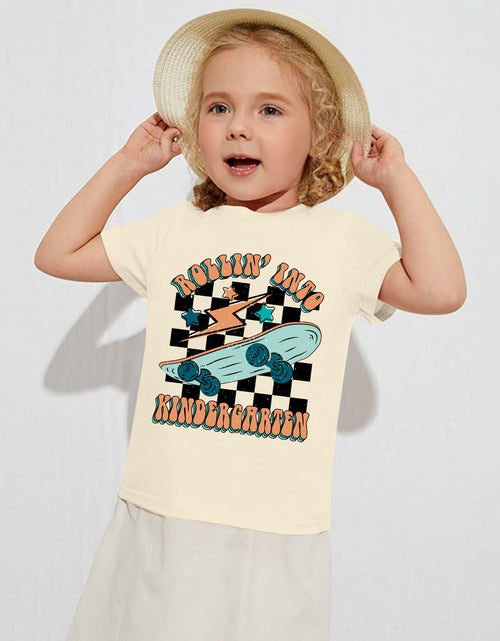 Load image into Gallery viewer, FAYALEQ Rollin Into Kindergarten Shirt Beige Kids Tee -  Size 5-6
