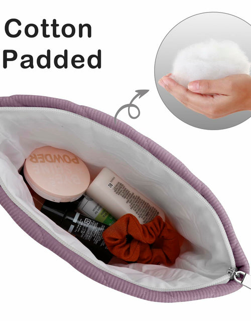 Load image into Gallery viewer, E-Tree Makeup Organizer Bag Soft-sided Zippered Pouch Purple
