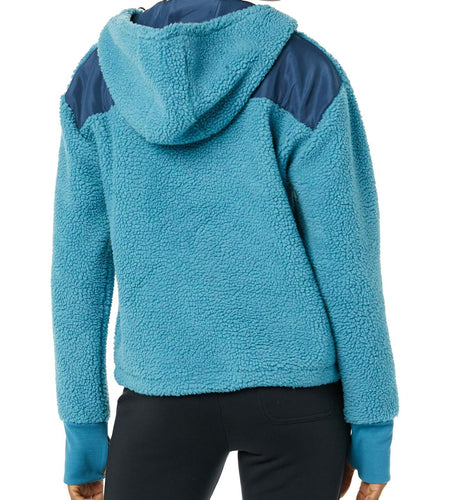 Amazon Essentials Women's Teddy Fleece Hoodie Jacket Teal Blue Size 1X
