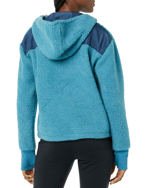 Load image into Gallery viewer, Amazon Essentials Women's Teddy Fleece Hoodie Jacket Teal Blue Size 1X
