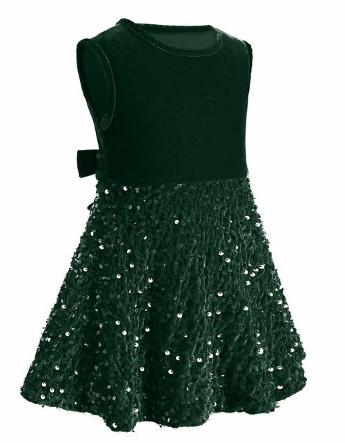 Load image into Gallery viewer, My First Christmas Baby Girl Velvet Dress Emerald Green 18-24 Months

