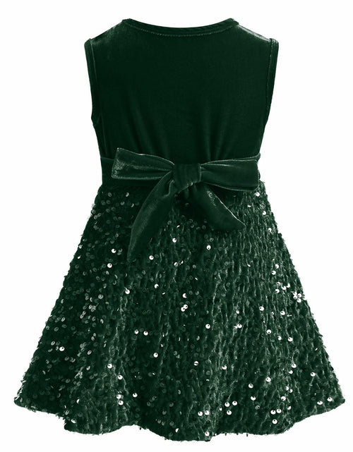 Load image into Gallery viewer, My First Christmas Baby Girl Velvet Dress Emerald Green 18-24 Months
