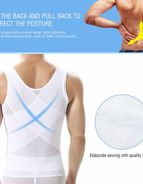 Load image into Gallery viewer, NonEcho Mens Body Shaper Slimming Vest Tummy Control Compression Top Black - XXL
