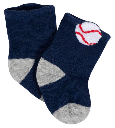 Gerber Baby Wiggle-Proof Socks Sports Blue 8-Pair Size 3-6 Months