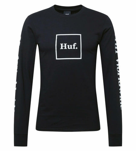 HUF Mens Domestic LS Tee T-Shirt Black Size Small US