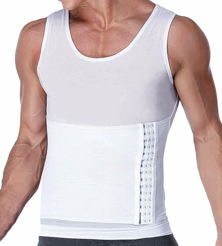 NonEcho Mens Body Shaper Slimming Vest Tummy Control Compression Top Black - XXL