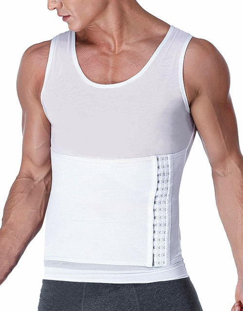 Load image into Gallery viewer, NonEcho Mens Body Shaper Slimming Vest Tummy Control Compression Top Black - XXL
