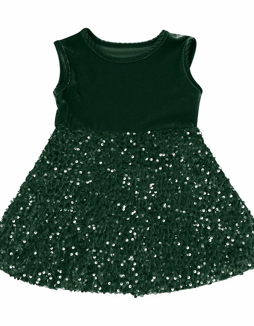 Load image into Gallery viewer, My First Christmas Baby Girl Velvet Dress Emerald Green 18-24 Months
