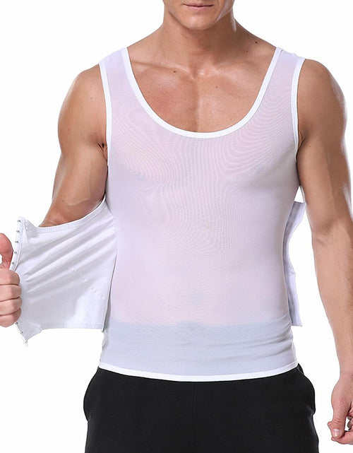 Load image into Gallery viewer, NonEcho Mens Body Shaper Slimming Vest Tummy Control Compression Top Black - XXL
