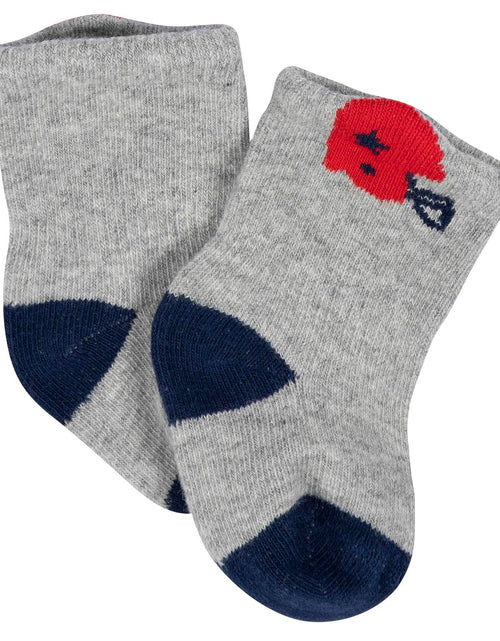 Load image into Gallery viewer, Gerber Baby Wiggle-Proof Socks Sports Blue 8-Pair Size 3-6 Months
