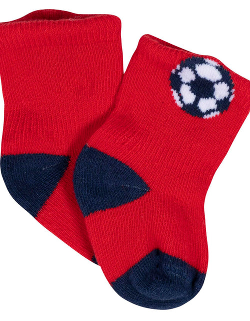 Load image into Gallery viewer, Gerber Baby Wiggle-Proof Socks Sports Blue 8-Pair Size 3-6 Months
