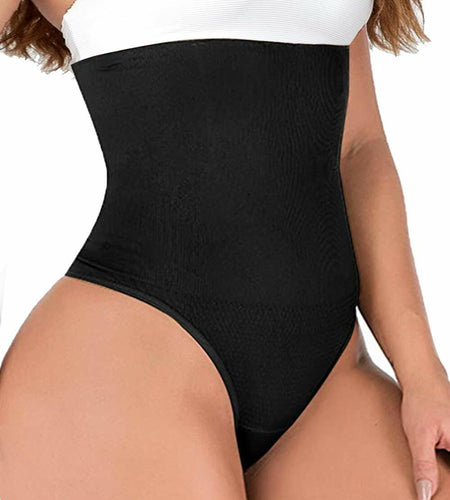 VENDAU Women's Tummy Control Thong Body Shaper Waist Black - Size Medium Large