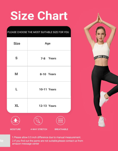 Load image into Gallery viewer, BHRIWRPY 4-Pack Girl Yoga Leggings with 2 Pockets-Active Workout Pants, Black XL
