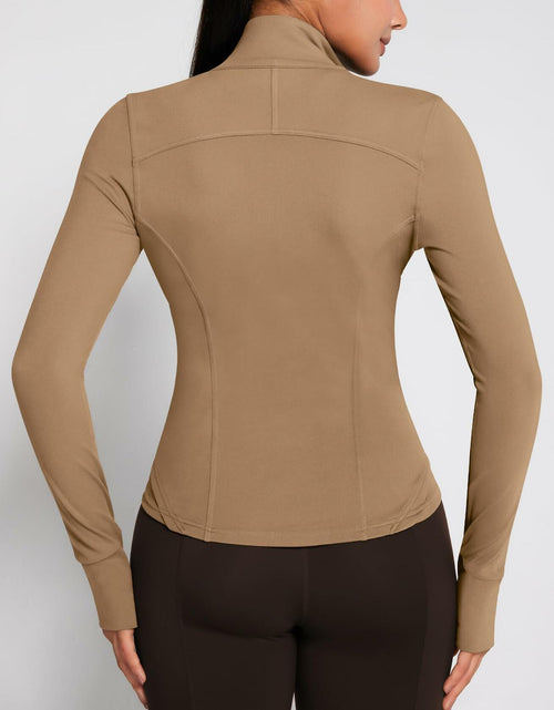 Load image into Gallery viewer, AVGO Women's Zip Up Lightweight Yoga Athletic Jacket Cream Coffee Size XS
