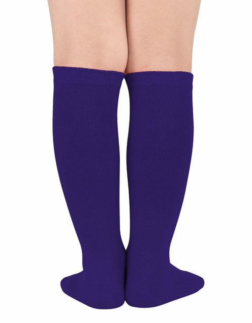 Load image into Gallery viewer, Zando Kids Soccer Socks Cotton Purple Size 6-8
