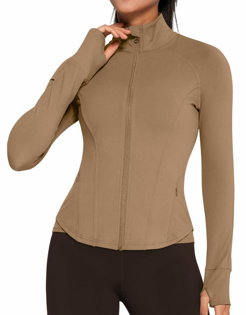 Load image into Gallery viewer, AVGO Women's Zip Up Lightweight Yoga Athletic Jacket Cream Coffee Size XS
