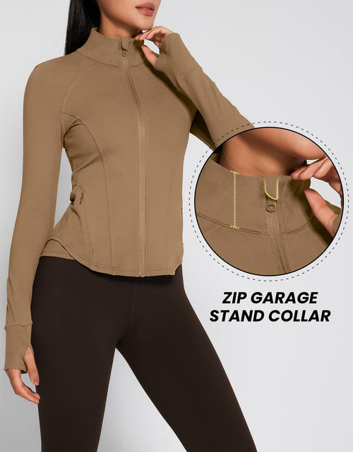 Load image into Gallery viewer, AVGO Women's Zip Up Lightweight Yoga Athletic Jacket Cream Coffee Size XS
