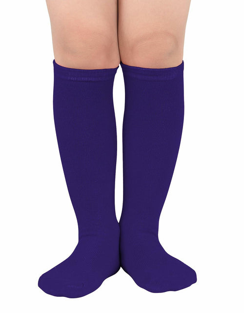 Load image into Gallery viewer, Zando Kids Soccer Socks Cotton Purple Size 6-8

