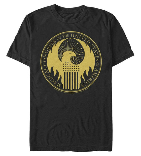 Warner Bros Men's Fantastic Beasts Magical Congress Tee Black Size L