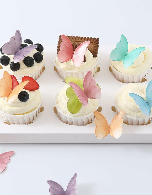 Load image into Gallery viewer, THJ 48Pcs Edible Wafer Paper Butterflies Cake Decoration Mix Color
