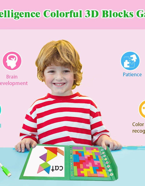 Load image into Gallery viewer, Wooden Blocks Magnetic Puzzle Game Montessori Toy Colorful 3D Brain Teaser
