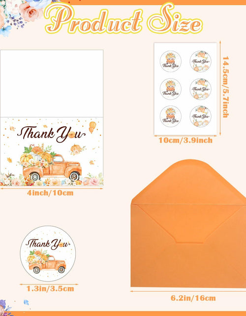 Load image into Gallery viewer, Dianelhall Pumpkin Thank You Cards Set 30pcs 4x6 Inch Orange Fall Theme
