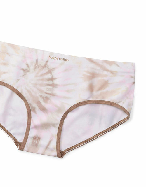 Load image into Gallery viewer, Happy Nation Girls Tween Sublimated Seamless Hipster Underwear Brown Size L
