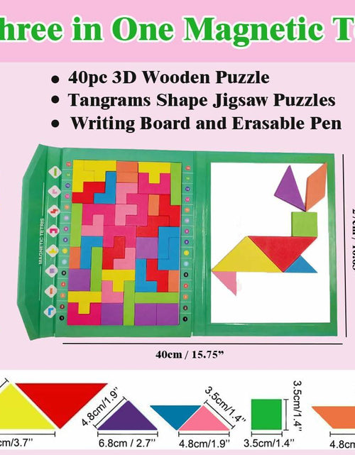 Load image into Gallery viewer, Wooden Blocks Magnetic Puzzle Game Montessori Toy Colorful 3D Brain Teaser
