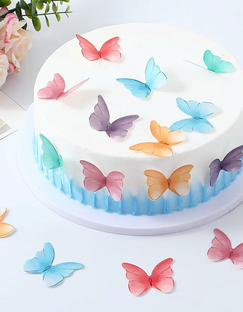 Load image into Gallery viewer, THJ 48Pcs Edible Wafer Paper Butterflies Cake Decoration Mix Color
