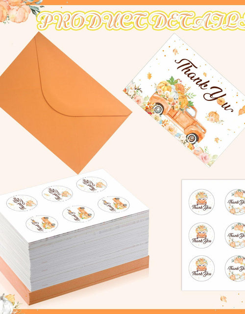 Load image into Gallery viewer, Dianelhall Pumpkin Thank You Cards Set 30pcs 4x6 Inch Orange Fall Theme
