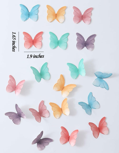 Load image into Gallery viewer, THJ 48Pcs Edible Wafer Paper Butterflies Cake Decoration Mix Color
