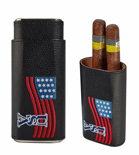 WANTHER Leather Cigar Case Travel Humidor Kit Cedar-Lined Accessories