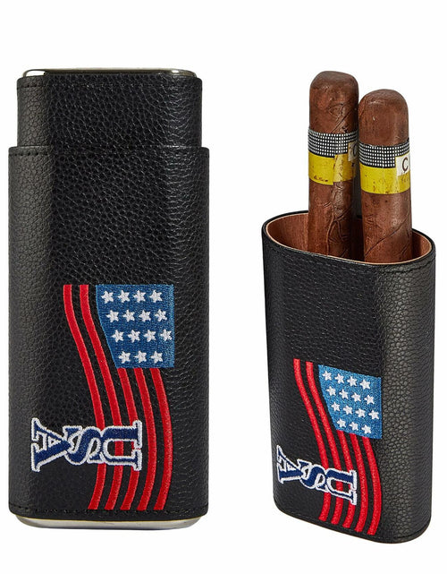 Load image into Gallery viewer, WANTHER Leather Cigar Case Travel Humidor Kit Cedar-Lined Accessories
