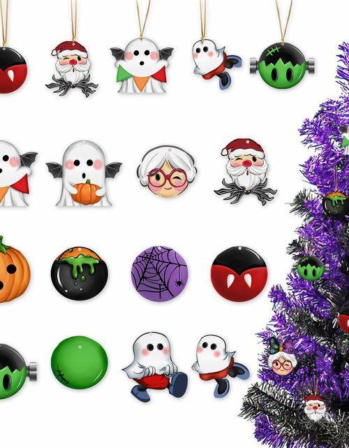 Load image into Gallery viewer, Bolisom 36 Pc Halloween Christmas Tree Ornaments Ghost Pumpkin Gold Rope
