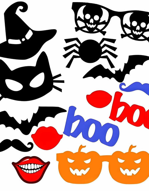 Load image into Gallery viewer, Happy Halloween Photo Booth Props Boo Bat Hat Party Favors Pack of 14
