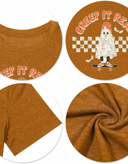 Load image into Gallery viewer, HQP Halloween Ghost T-Shirt Women Brown Size S
