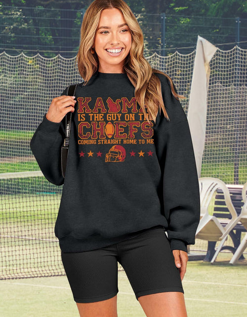 Load image into Gallery viewer, BANGELY Football Sweatshirt Women Long Sleeve Graphic Pullover - Size L
