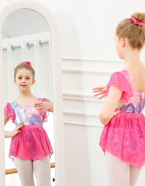 Load image into Gallery viewer, Idgreatim Girls Dance Leotard Butterflies Ballet Outfit with Skirt Size 8-9
