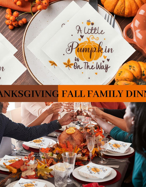 Load image into Gallery viewer, Crtiin Pumpkin Baby Shower Napkins He or She Gender Reveal 100 Pcs
